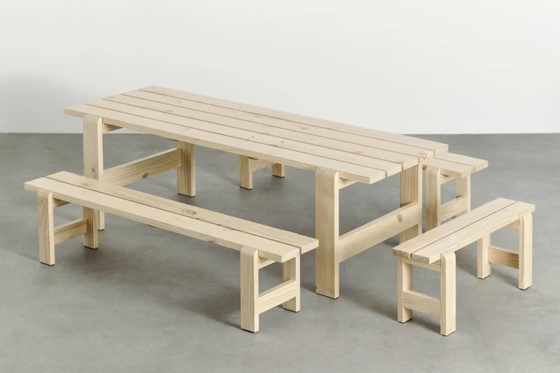Table en pin laqué 180 x 66 x 74 cm Weekday - Hay