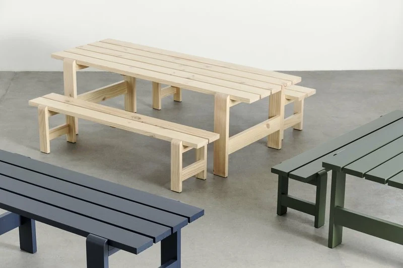 Table en pin laqué 180 x 66 x 74 cm Weekday - Hay