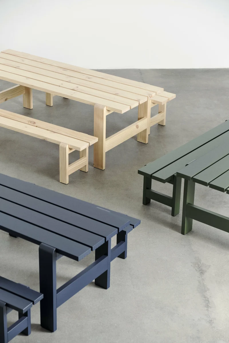 Table en pin laqué 180 x 66 x 74 cm Weekday - Hay