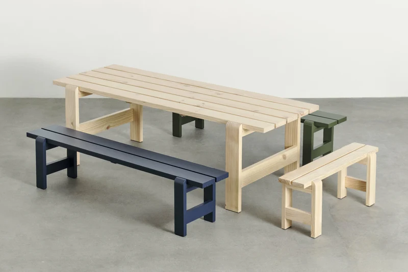 Table en pin laqué 180 x 66 x 74 cm Weekday - Hay
