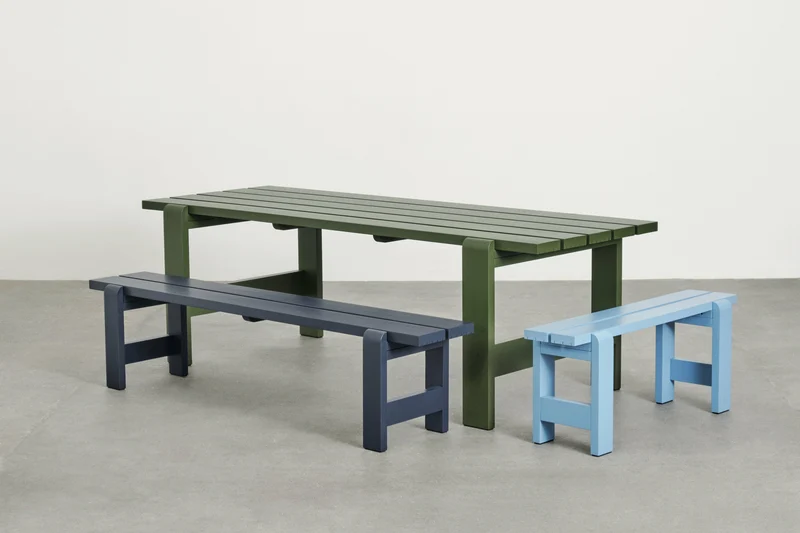 Table en pin laqué olive 230 x 83 x 74 cm Weekday - Hay