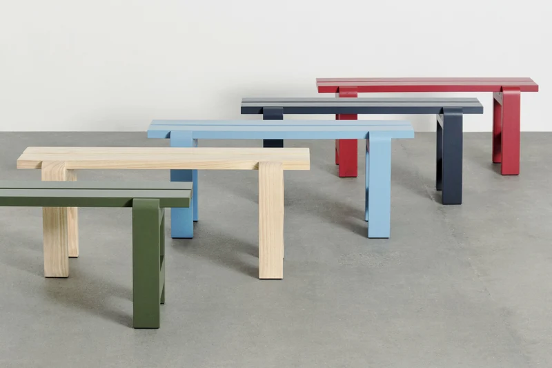 Banc en pin laqué 111 x 23 x 45 cm Weekday - Hay