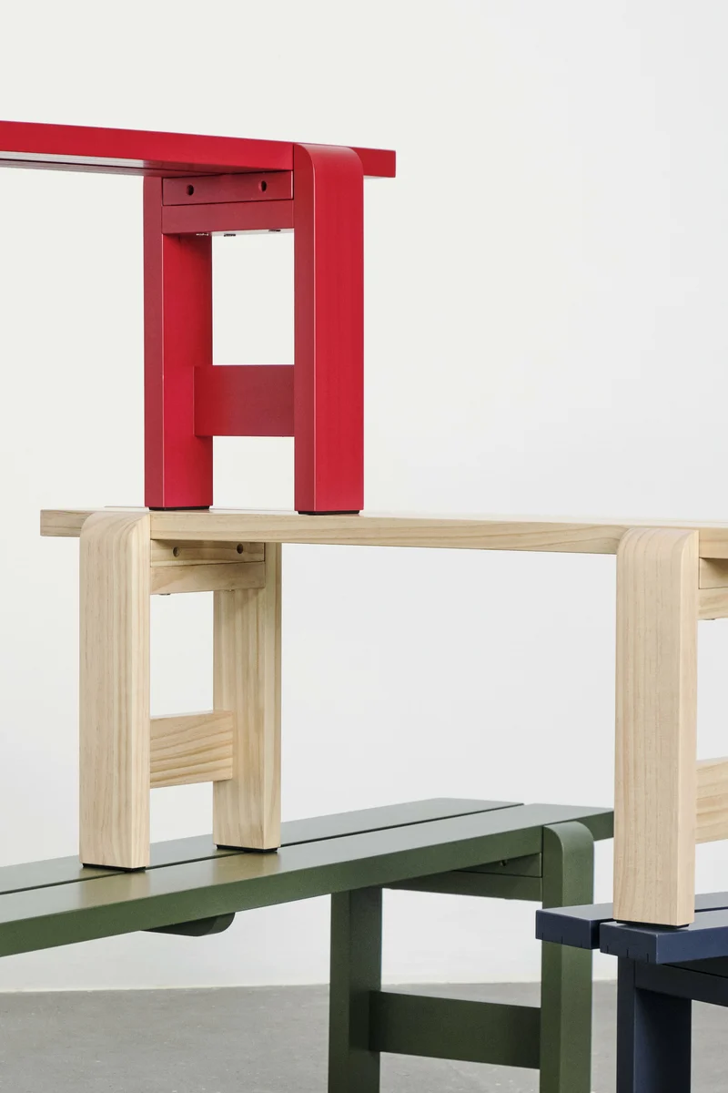 Banc en pin laqué 111 x 23 x 45 cm Weekday - Hay