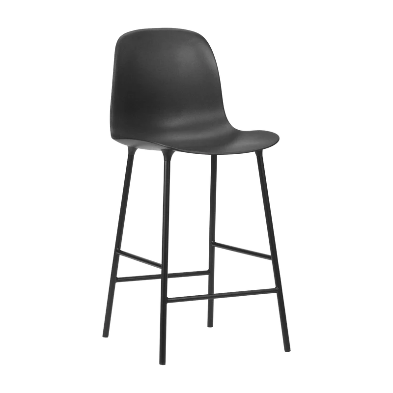 Chaise de bar en acier et pp noir 65 cm Form - Normann Copenhagen