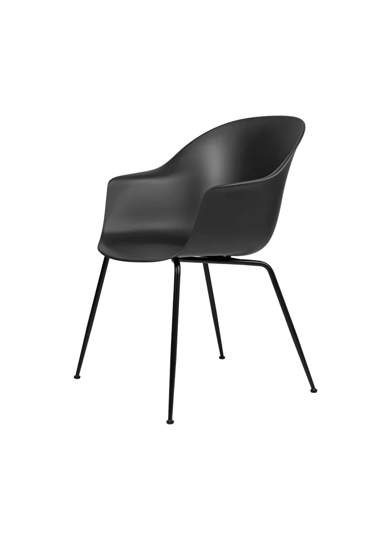 Chaise noire en métal et plastique mate 24x32,7x22,5cm Bat - Gubi