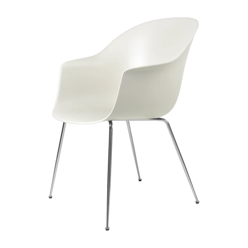 Chaise blanche chromée Bat - Gubi