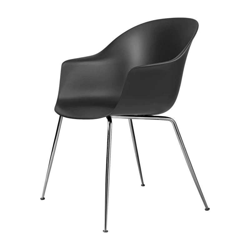 Chaise noire chromée Bat - Gubi