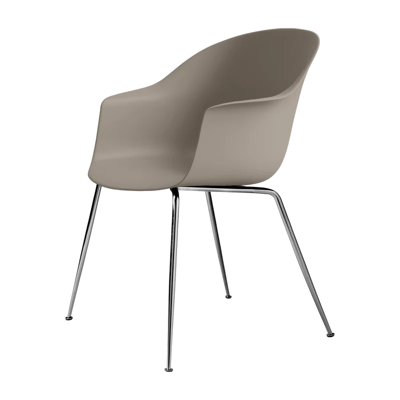 Chaise beige chromée Bat - Gubi