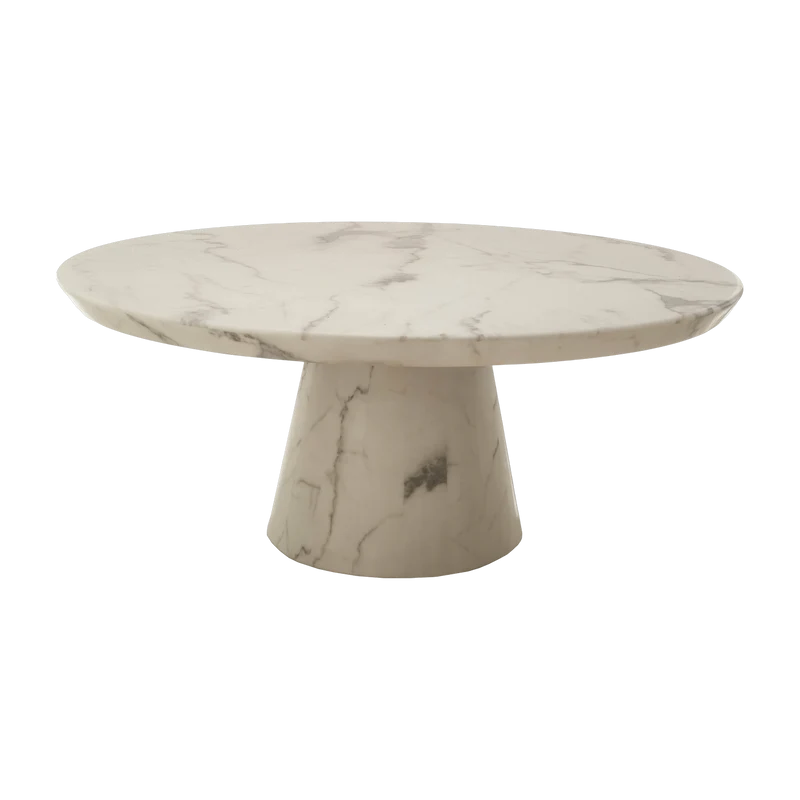 Table basse en résine effet marbre blanc 100x40,6cm - Pols Potten