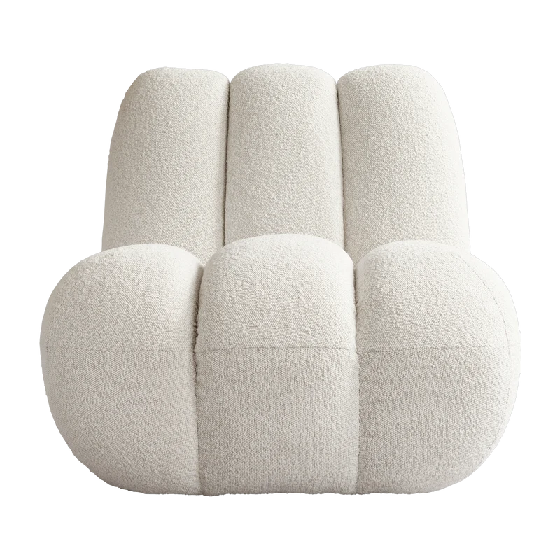 Fauteuil organic en tissu bouclé blanc cassé Toe - 101 COPENHAGEN