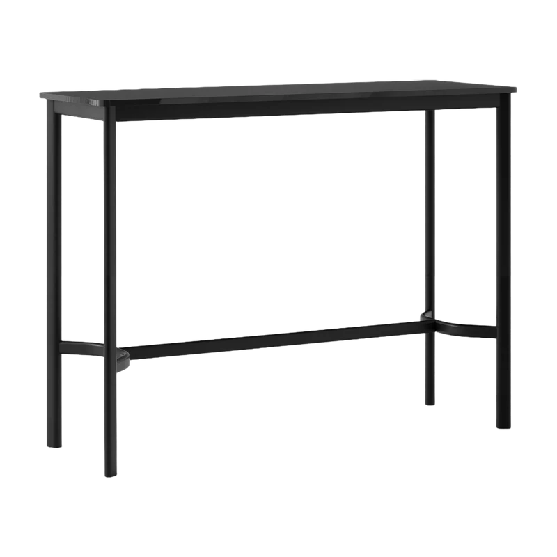 Table rectangulaire haute en acier noire et piètement noir 140 x 50 x 105 cm Drip HW113 - &tradition