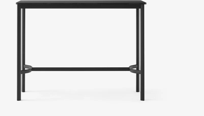 Table rectangulaire haute en acier noire et piètement noir 140 x 50 x 105 cm Drip HW113 - &tradition