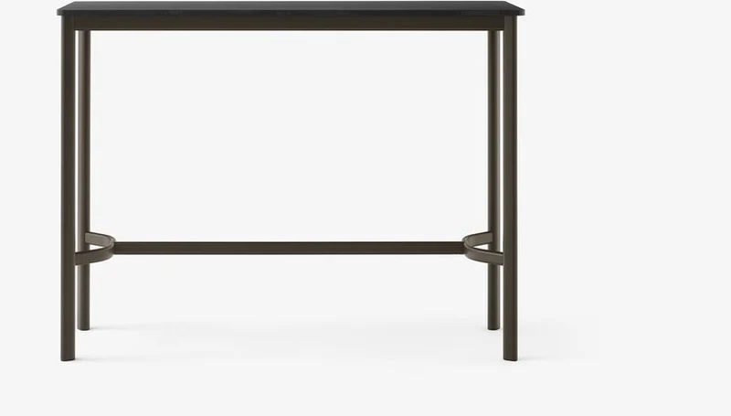 Table rectangulaire haute en acier noire et piètement bronze 140 x 50 x 105 cm Drip HW113 - &tradition