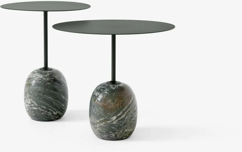 Table d'appoint en marbre vert 50 cm Lato LN8 - &tradition