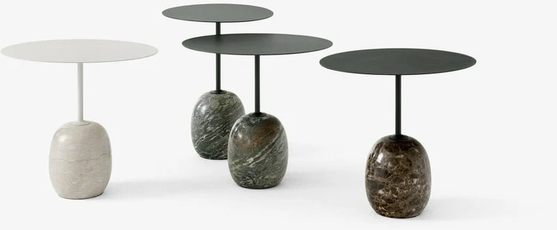 Table d'appoint en marbre vert 50 cm Lato LN8 - &tradition
