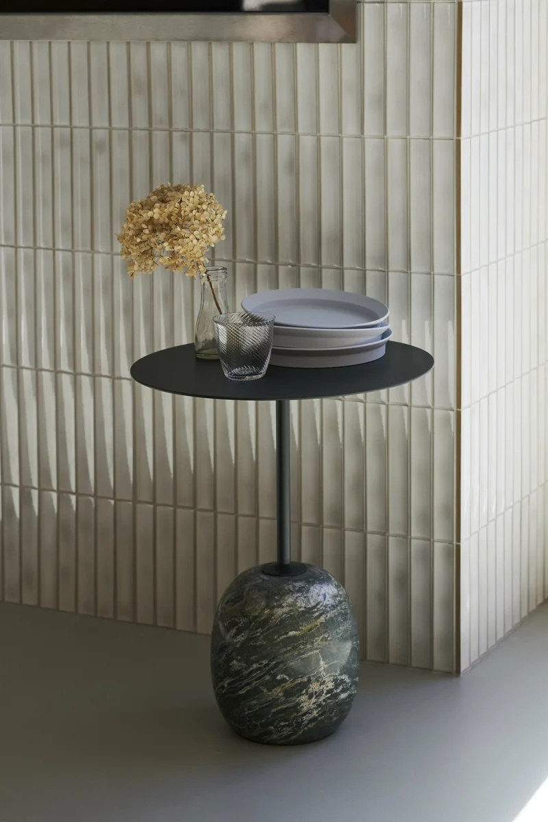 Table d'appoint en marbre vert 50 cm Lato LN8 - &tradition