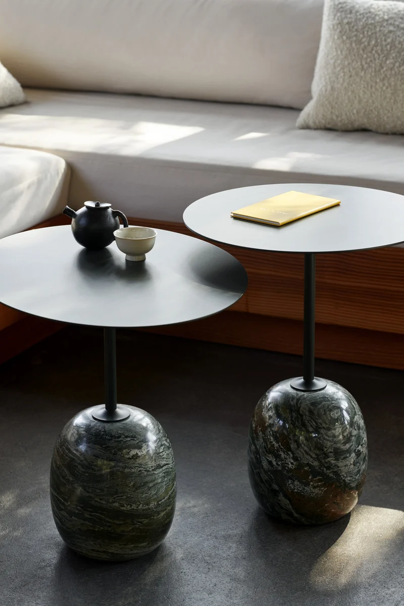 Table d'appoint en marbre vert 50 cm Lato LN8 - &tradition