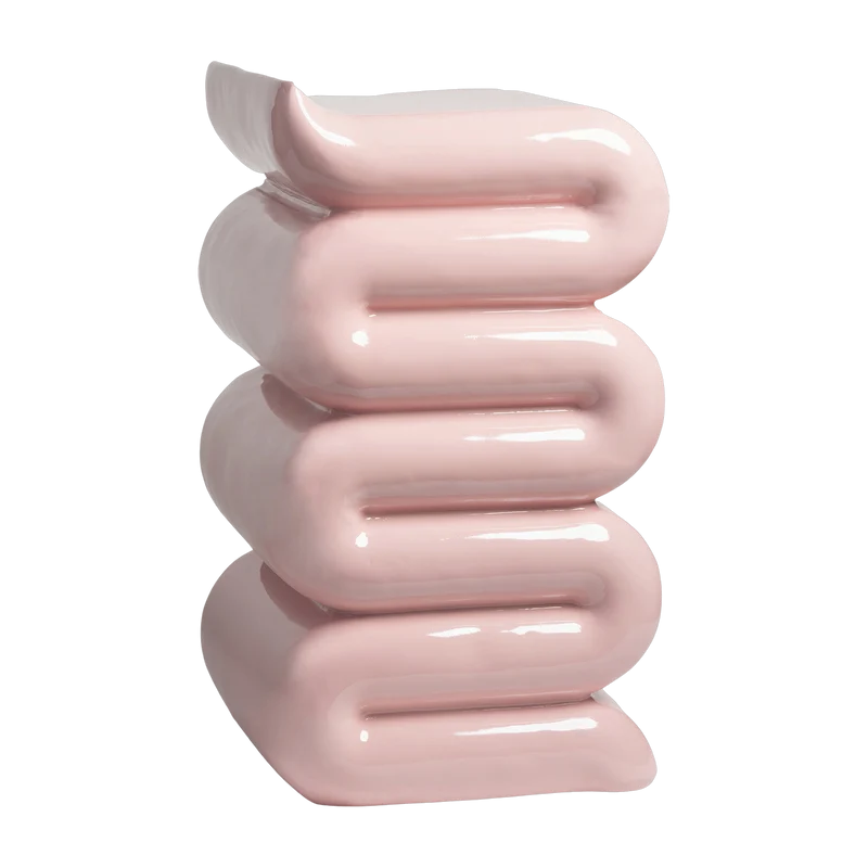 Table d'appoint en fibre de verre rose Pillar - &Klevering