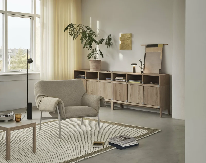 Fauteuil en acier gris 91 x 81 cm Wrap - Muuto
