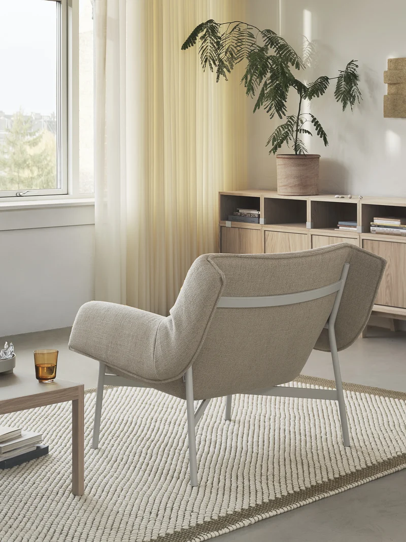 Fauteuil en acier gris 91 x 81 cm Wrap - Muuto