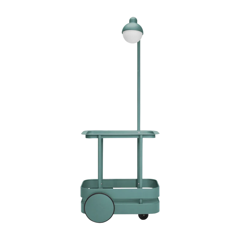 Desserte avec lampadaire en aluminium vert sauge 78 x 55 cm Jolly Trolley- Fatboy