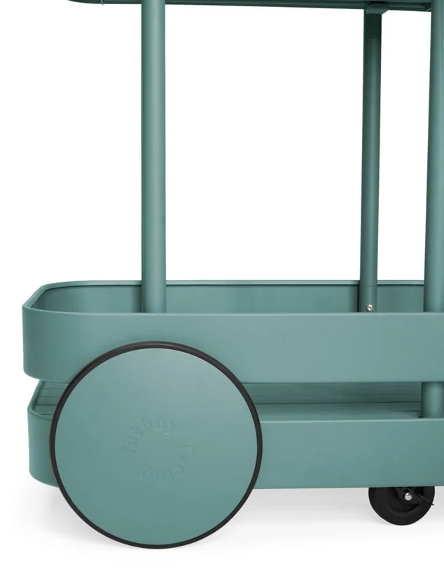 Desserte avec lampadaire en aluminium vert sauge 78 x 55 cm Jolly Trolley- Fatboy