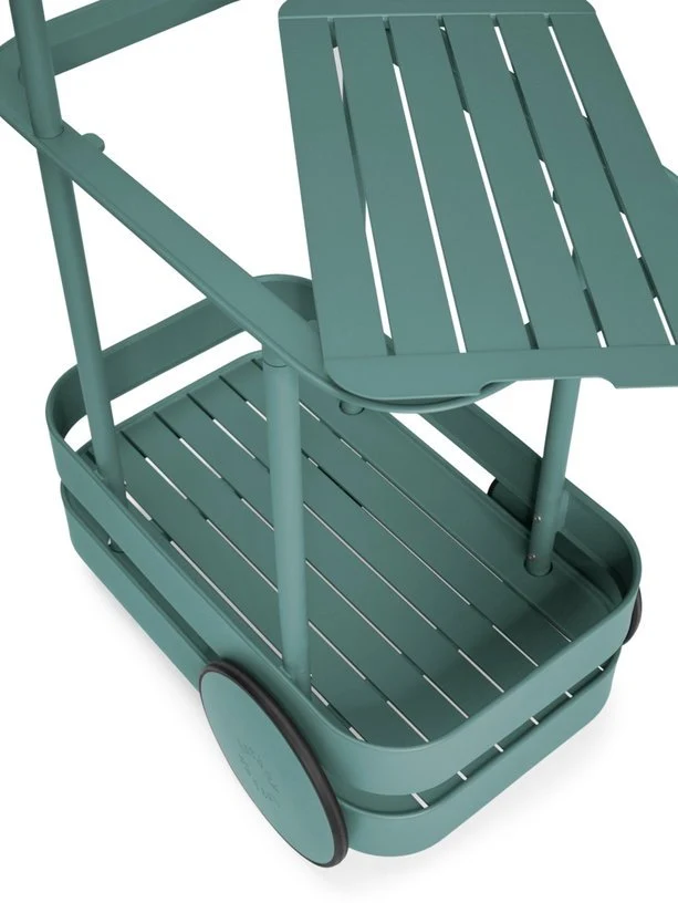 Desserte avec lampadaire en aluminium vert sauge 78 x 55 cm Jolly Trolley- Fatboy
