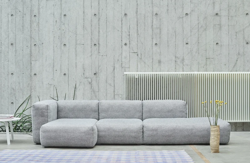 Canapé 2,5 places en tissu Re-wool 568 Mags Soft combinaison 3 right - Hay