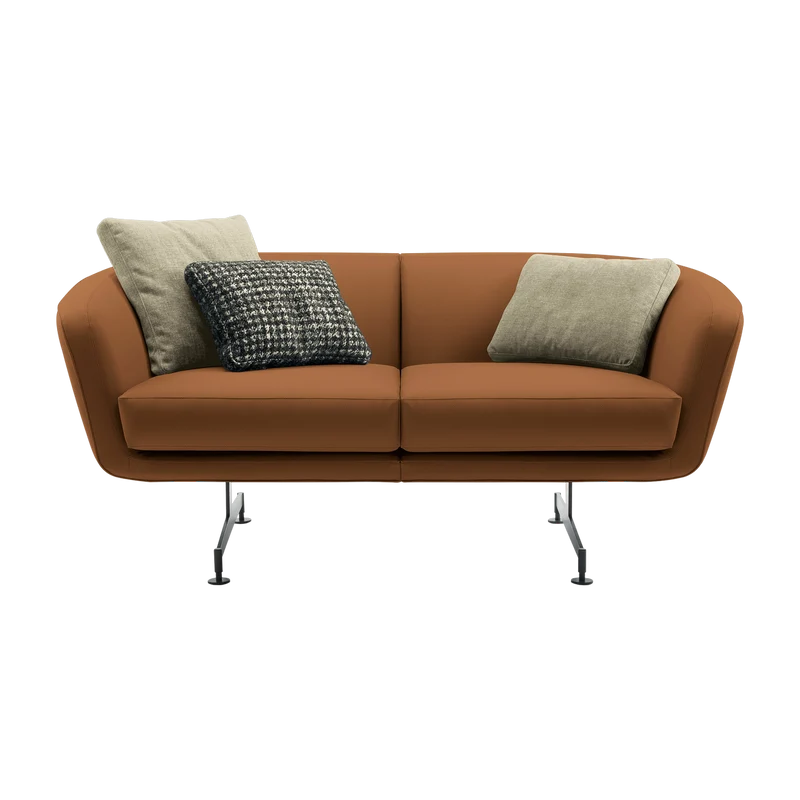 Canapé 2 places en cuir écologique marron 170cm Betty - Kartell