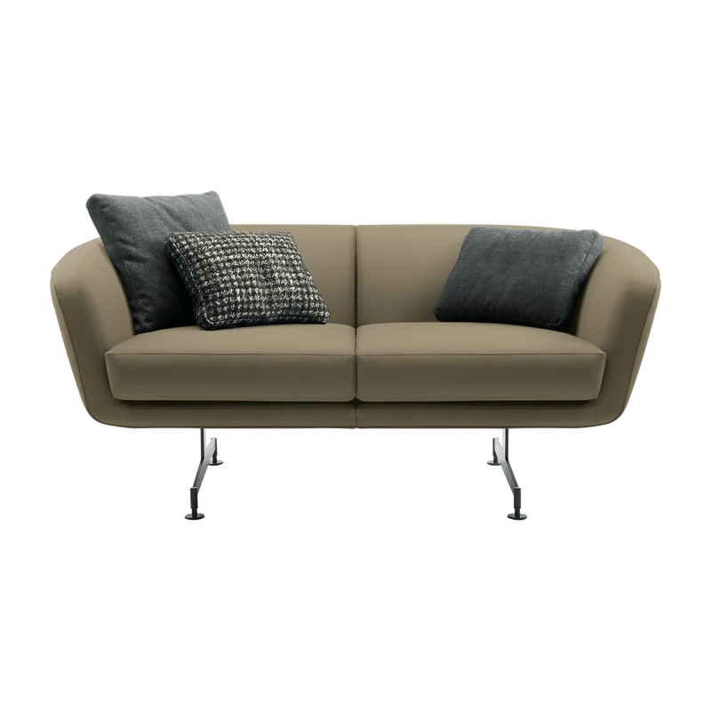 Canapé 2 places en tissu gris tourterelle 170cm Betty - Kartell