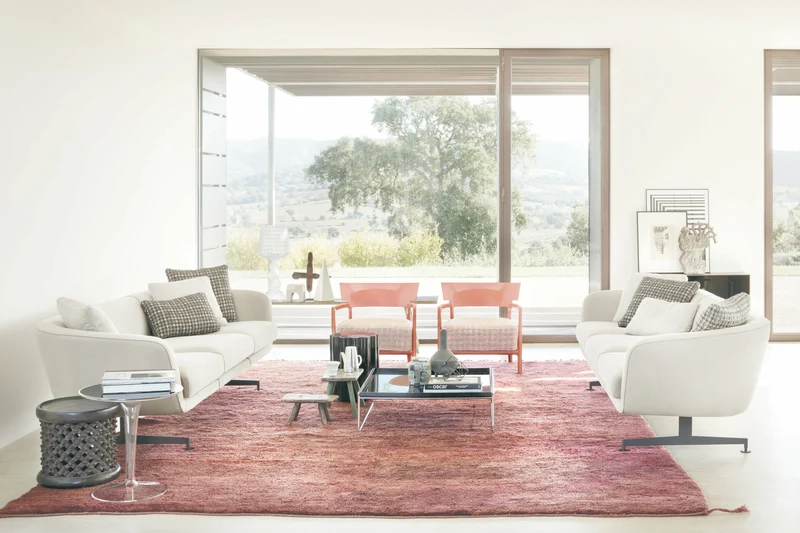 Canapé 3 places en tissu beige 245cm Betty - Kartell