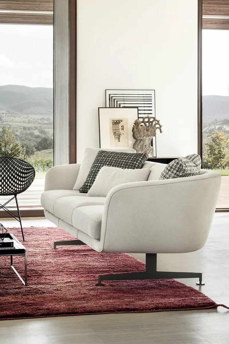 Canapé 3 places en tissu prune 245cm Betty - Kartell