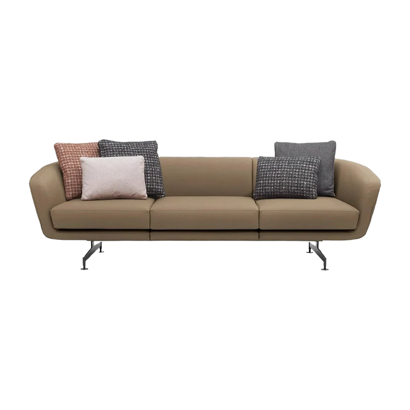 Canapé 3 places en tissu gris tourterelle 245cm Betty - Kartell