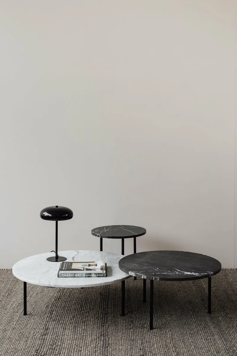 Table basse en marbre blanc Carrara broyé S Gruff - Un'common