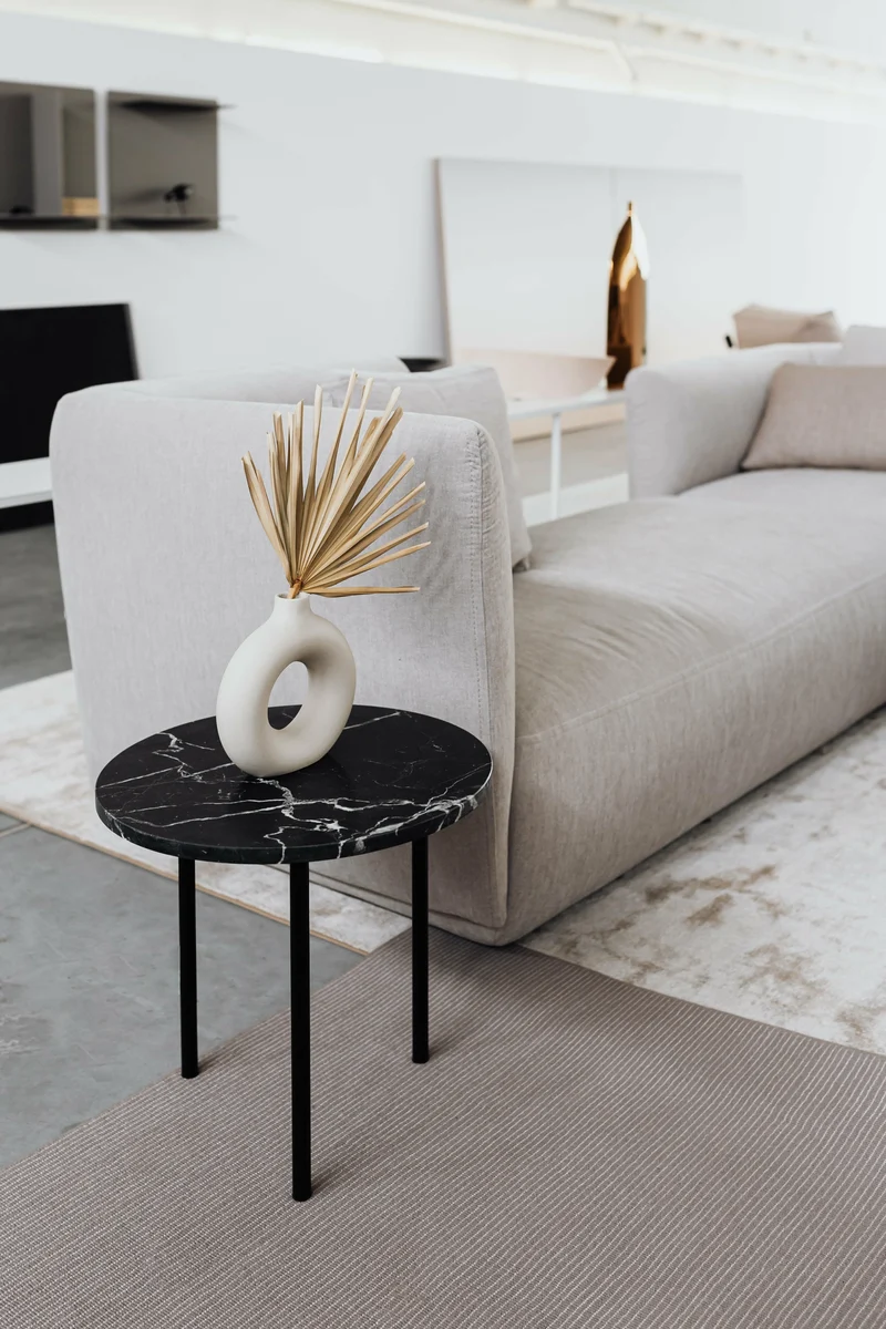 Table basse en marbre blanc Carrara broyé S Gruff - Un'common