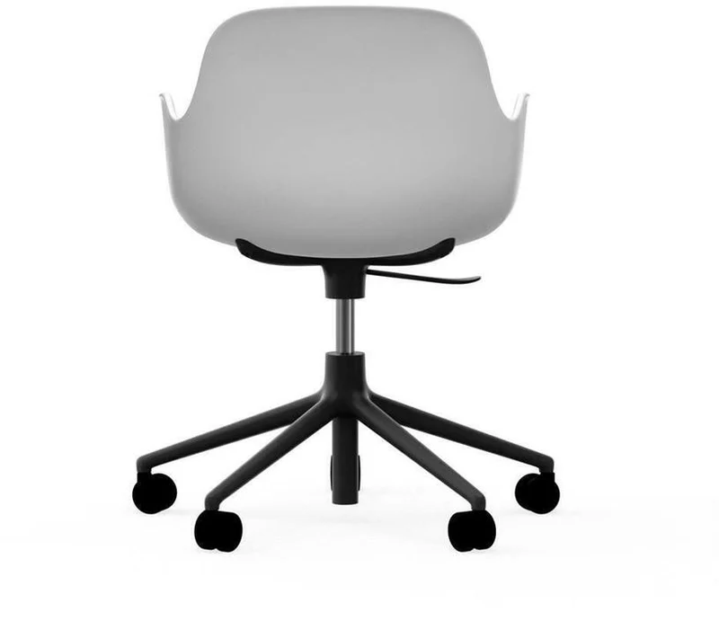 Chaise de bureau réglable à roulettes avec accoudoirs en pp blanche Swivel 5W blanc - Normann Copenhagen