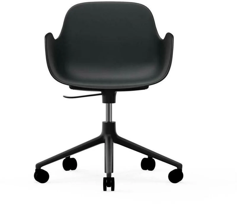 Chaise de bureau réglable à roulettes avec accoudoirs en pp noire Swivel 5W noir - Normann Copenhagen