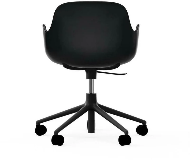 Chaise de bureau réglable à roulettes avec accoudoirs en pp noire Swivel 5W noir - Normann Copenhagen