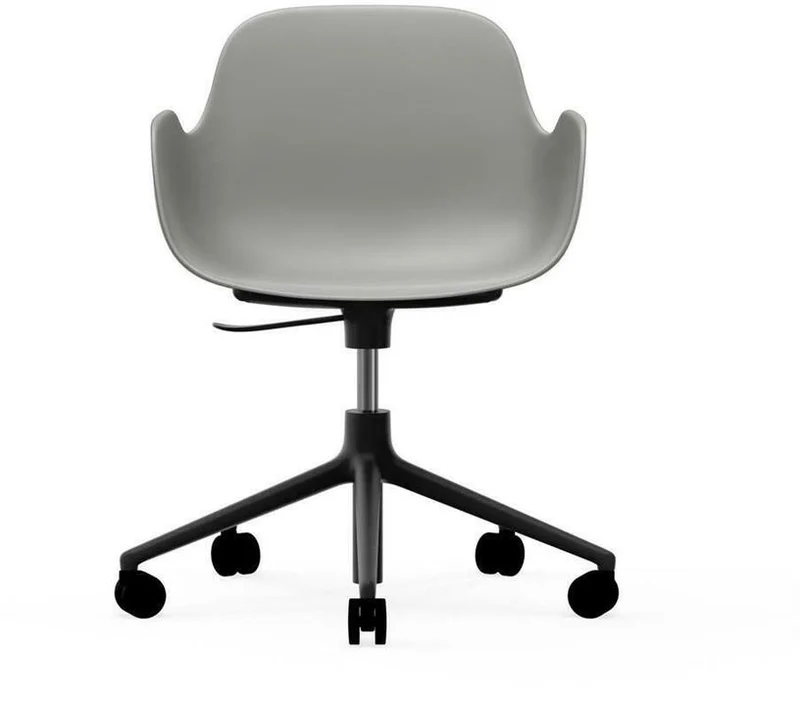 Chaise de bureau réglable à roulettes avec accoudoirs en pp grise Swivel 5W Grey - Normann Copenhagen
