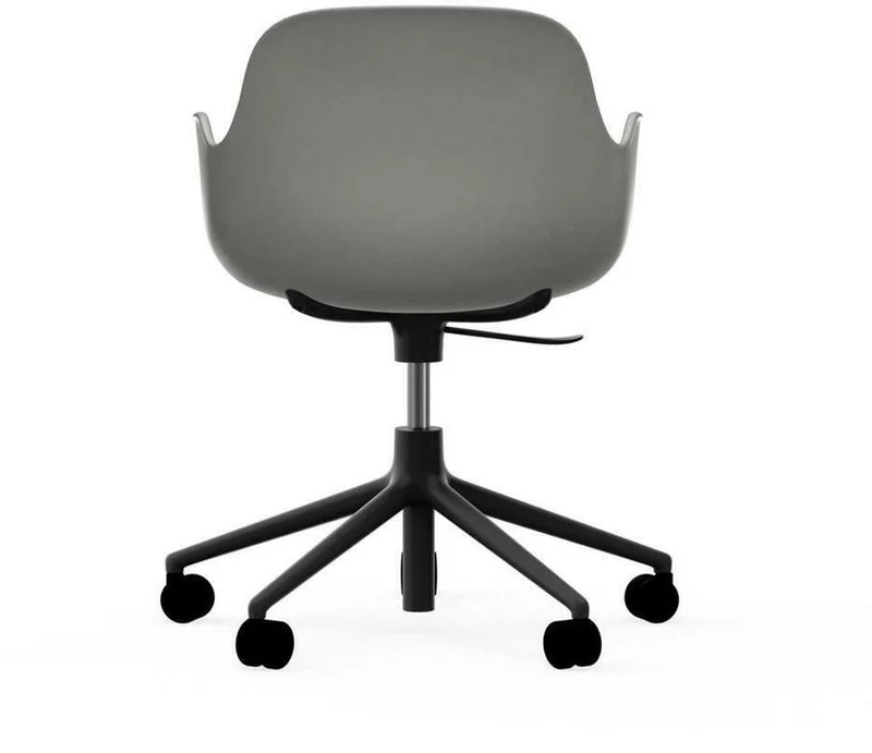 Chaise de bureau réglable à roulettes avec accoudoirs en pp grise Swivel 5W Grey - Normann Copenhagen