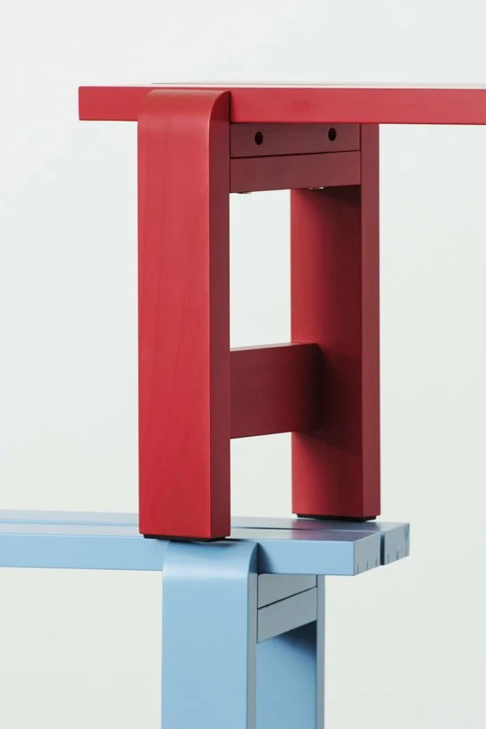 Banc en pin laqué bleu azure 111 x 23 x 45 cm Weekday - Hay