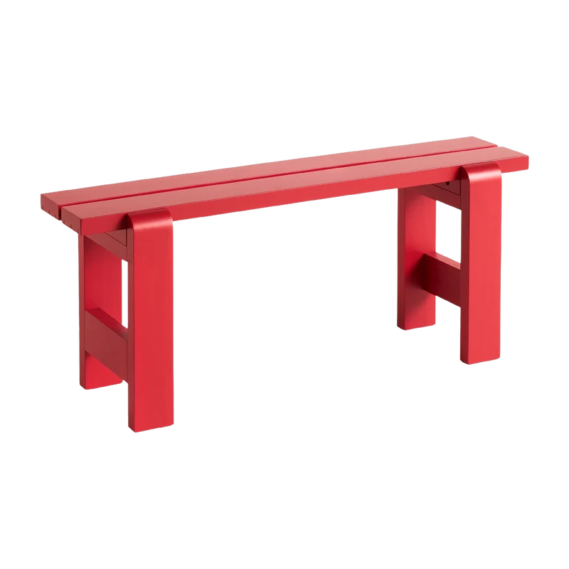 Banc en pin laqué rouge 111 x 23 x 45 cm Weekday - Hay