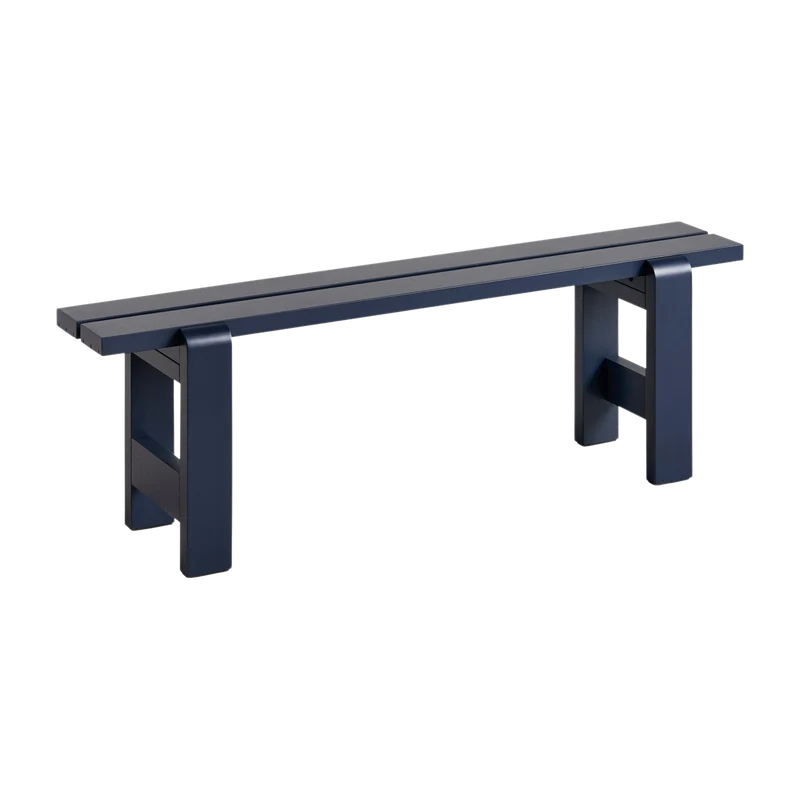 Banc en pin laqué bleu métal 140 x 23 x 45 cm Weekday - Hay
