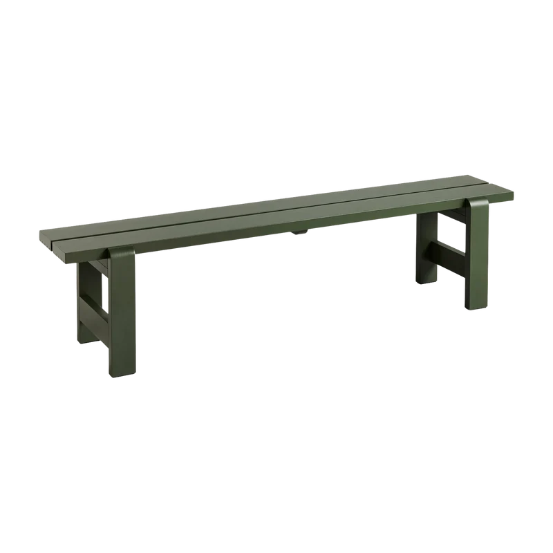 Banc en pin laqué olive 190 x 32 x 45 cm Weekday - Hay