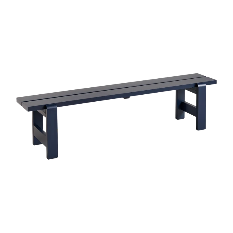 Banc en pin laqué bleu métal 190 x 32 x 45 cm Weekday - Hay