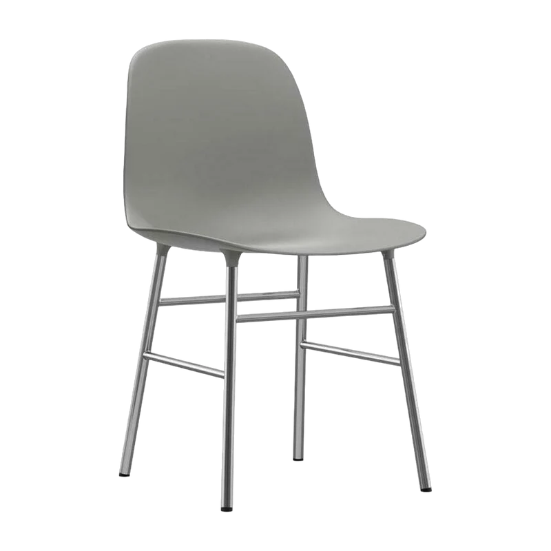 Chaise en chrome et pp gris Form - Normann Copenhagen