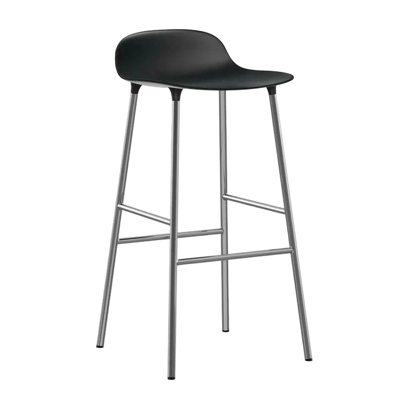 Tabouret de bar en chrome et pp noir 75 cm Form - Normann Copenhagen