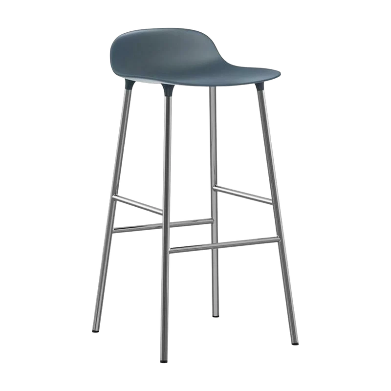 Tabouret de bar en chrome et pp bleu 75 cm Form - Normann Copenhagen