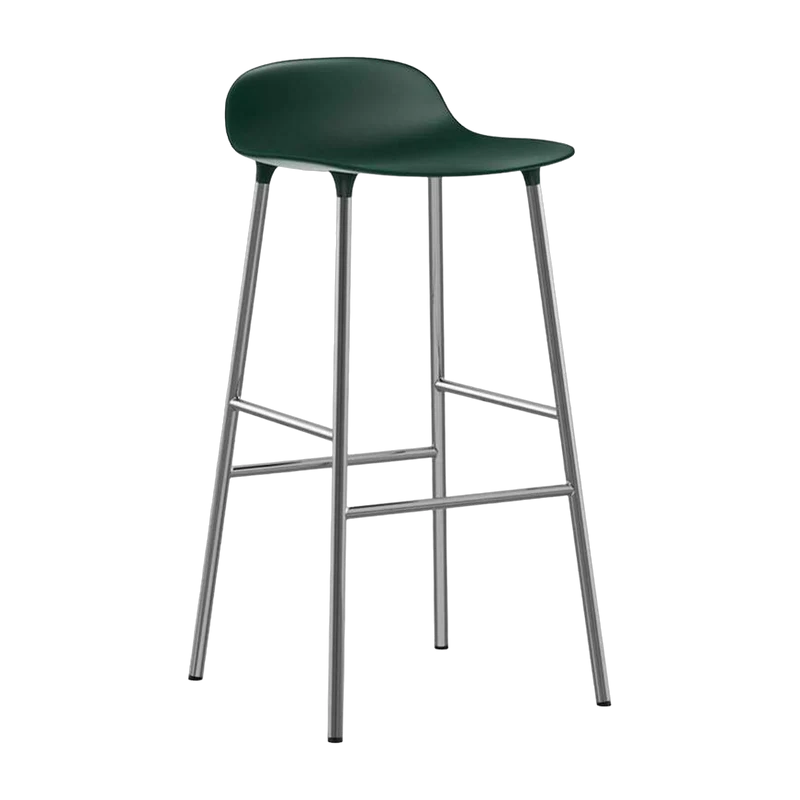 Tabouret de bar en chrome et pp vert 75 cm Form - Normann Copenhagen