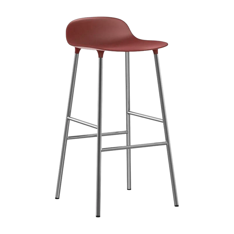 Tabouret de bar en chrome et pp rouge 75 cm Form - Normann Copenhagen
